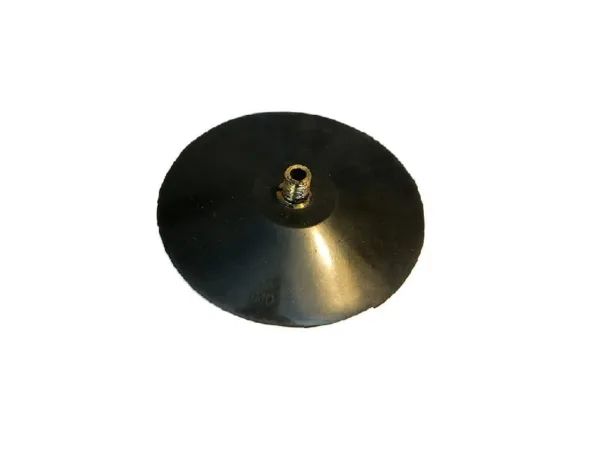 Svart gummikoppling med metallgänga ovanifrån