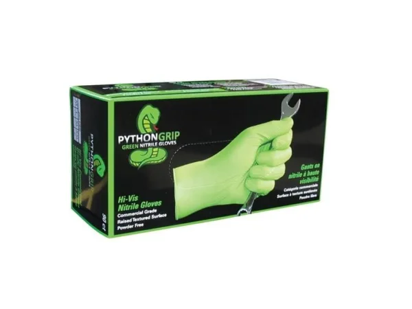 Gröna nitrilhandskar PythonGrip i förpackning