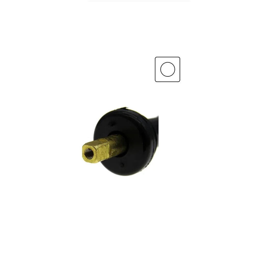 Svart och mässing ventil med adapter.