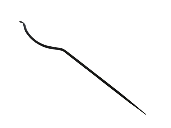 Svart metallstång med böjd spets