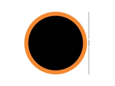 Svart cirkel med orange kantlinje