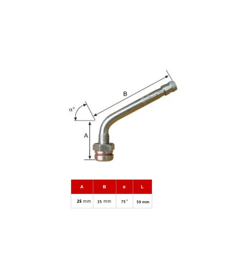 Rördel med mått och vinklar angivna.