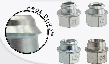 Fyra metallbultar märkta C1 till C4