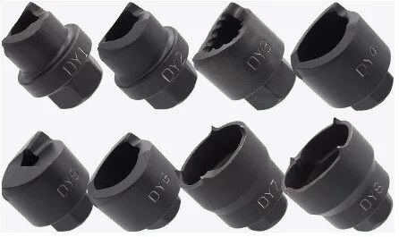 hylsbladsverktyg i olika storlekar